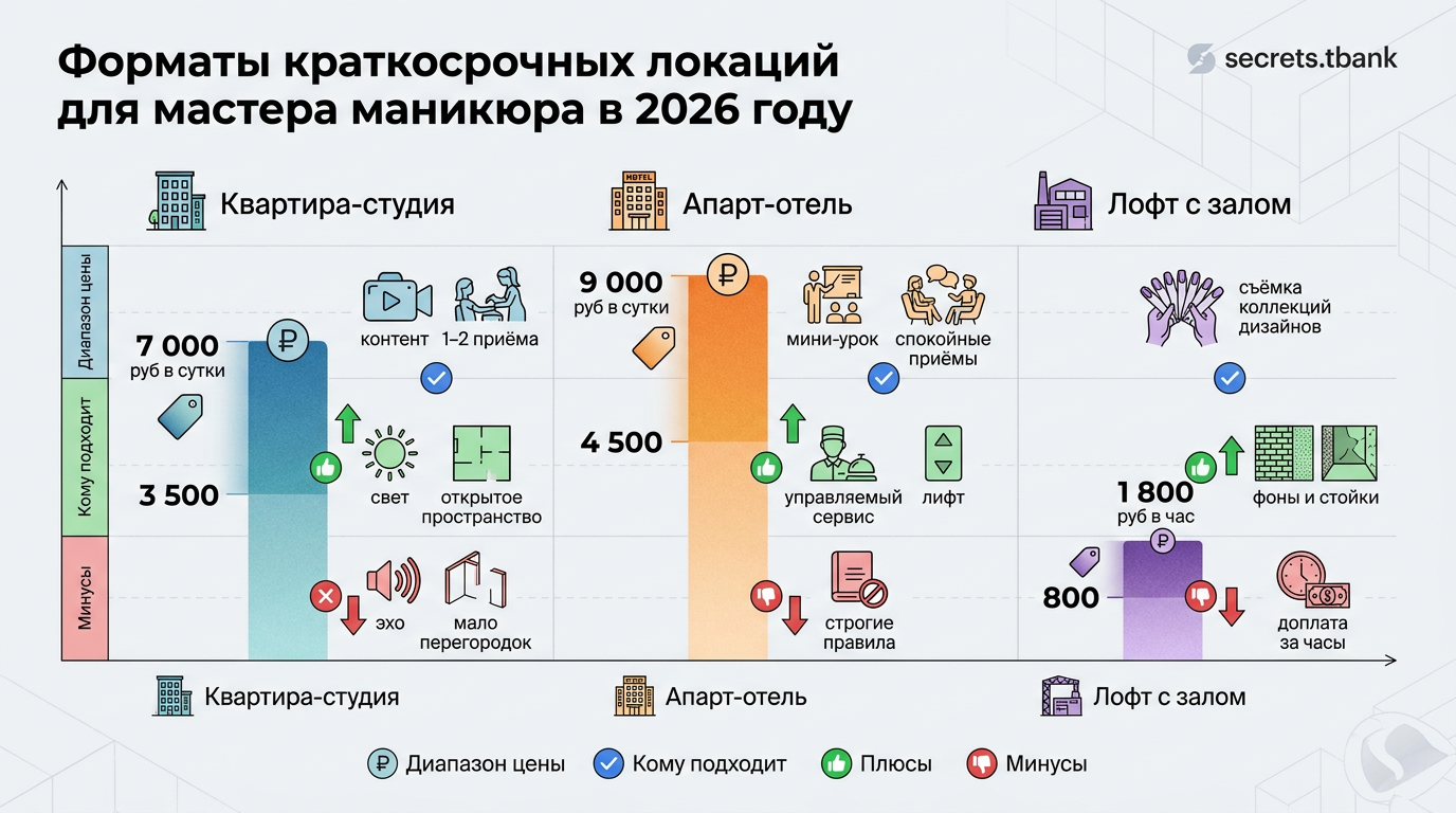 Форматы краткосрочных локаций для мастера маникюра